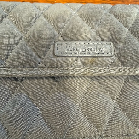 Vera Bradley Gray Quilted Wristlet with Zipper Closure removable straps - Picture 7 of 7